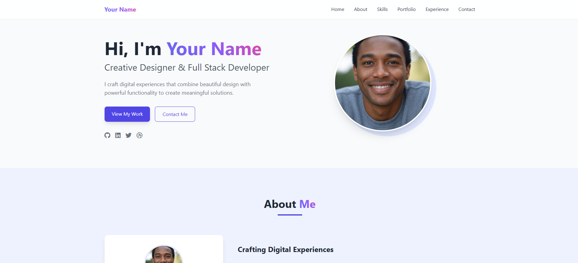 Sleek Single-Page Portfolio