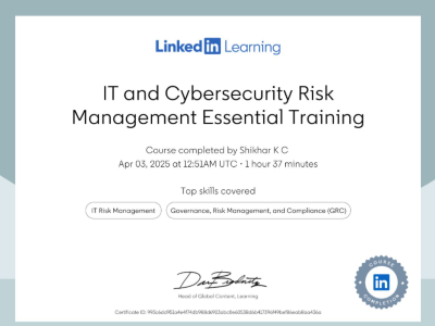 IT and Cybersecurity Risk Management Essential Training