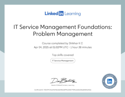 IT Service Management Foundations: Problem Management